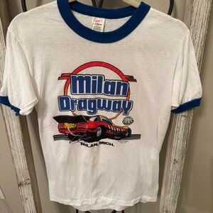 Stedman Sport-T‎ Milan Dragway IHRA Ringer Tee Medium Made in USA